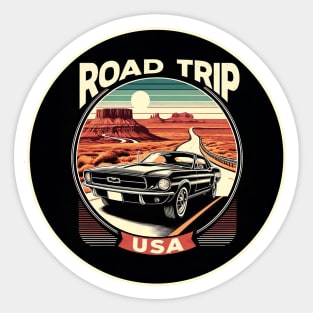 Retro Vintage Classic American Road Trip USA Sticker